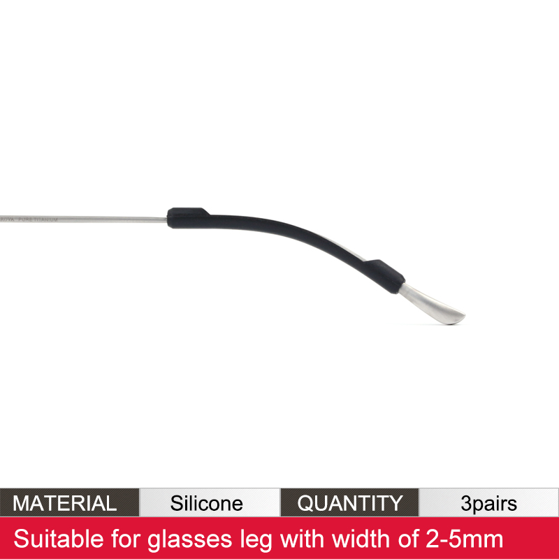 Soft Silicone Eyeglasses Temple Tips Sleeve Retainer,Anti-Slip Elastic Comfort Glasses Retainers For Spectacle Sunglasses: S-Black-3