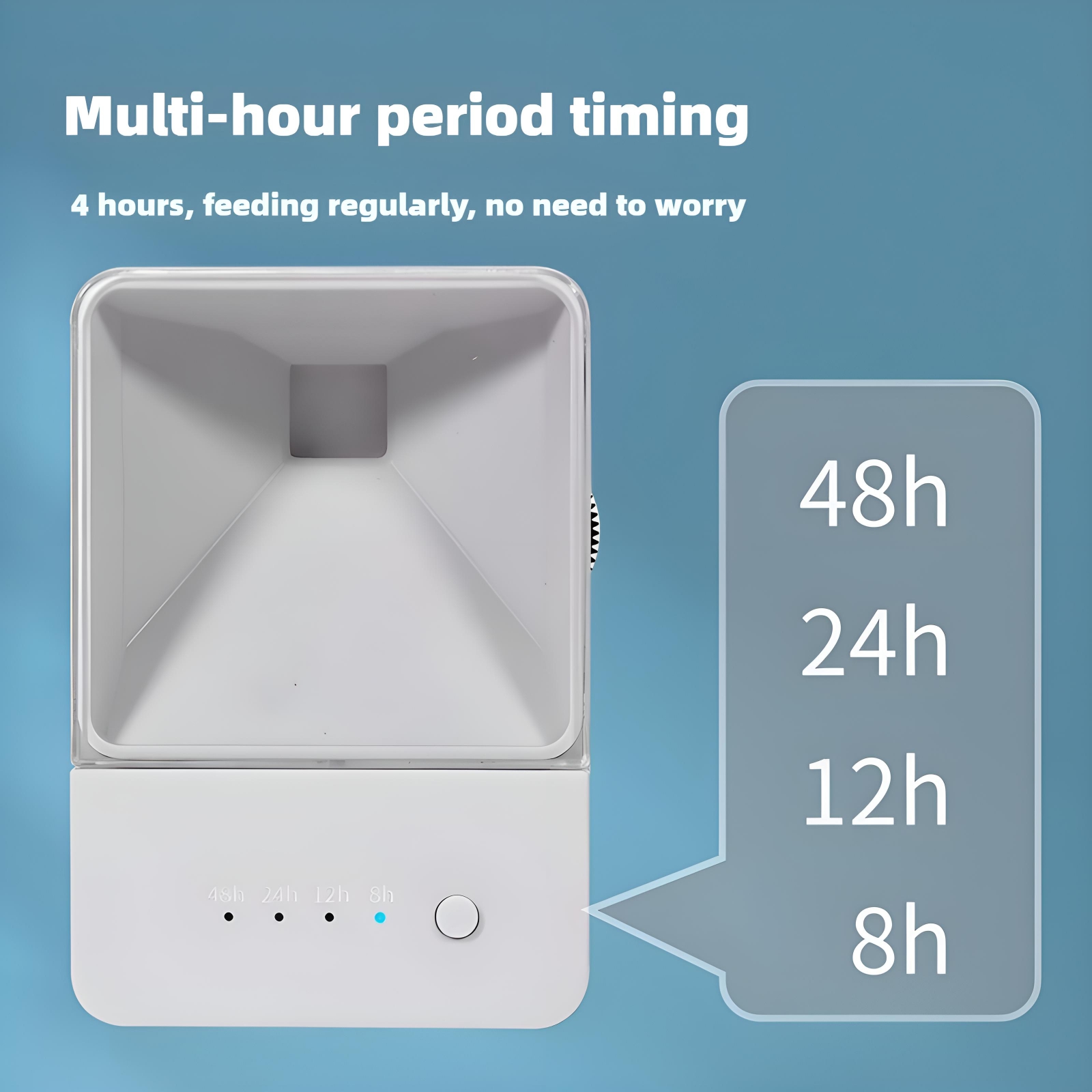 Automatische visvoer/intelligente voerautomaat, timer met 4 snelheden, maximale ondersteuning voor 12 mm visvoer, geschikt voor schildpadden en vissen