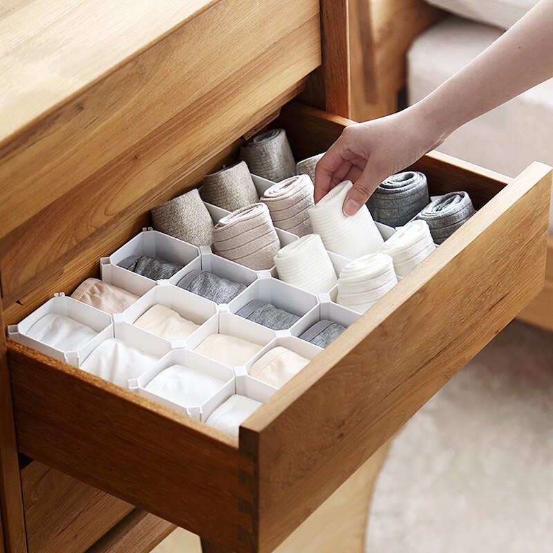 6 uds. Caja organizadora de herramientas creativa de Combinación libre de cajones para ropa interior y calcetines caja organizadora de organización de separaciones de panal DIY
