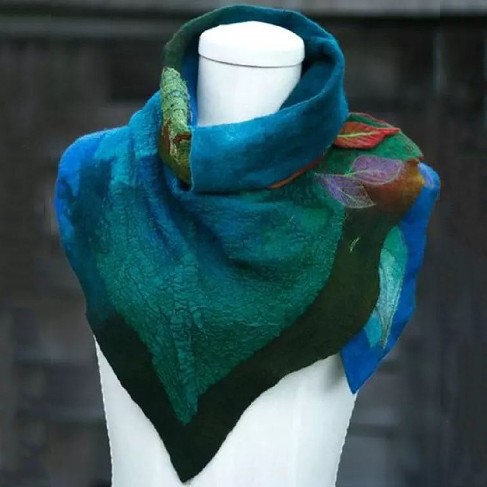 Beschermende sjaal voor buiten, warme sjaal voor dames, casual warme sjaal met print, vierkante sjaal met kwastjes, wikkelsjaal, reissjaal  #t2g: Blauw 