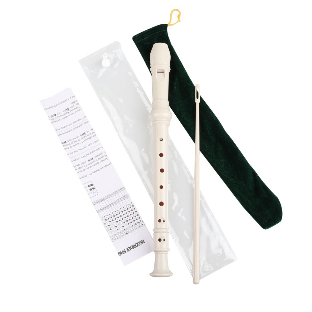 C Key-clarinete Soprano desechable con 8 agujeros para niños, instrumento para principiantes con tabla de huellas, palo de limpieza