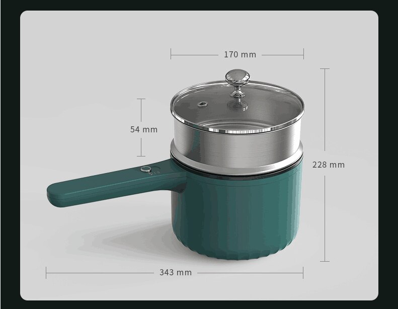 Marmite électrique Portable, 220V, 2 couches, antiadhésive, Machine à friture électrique domestique, multi-cuisinière