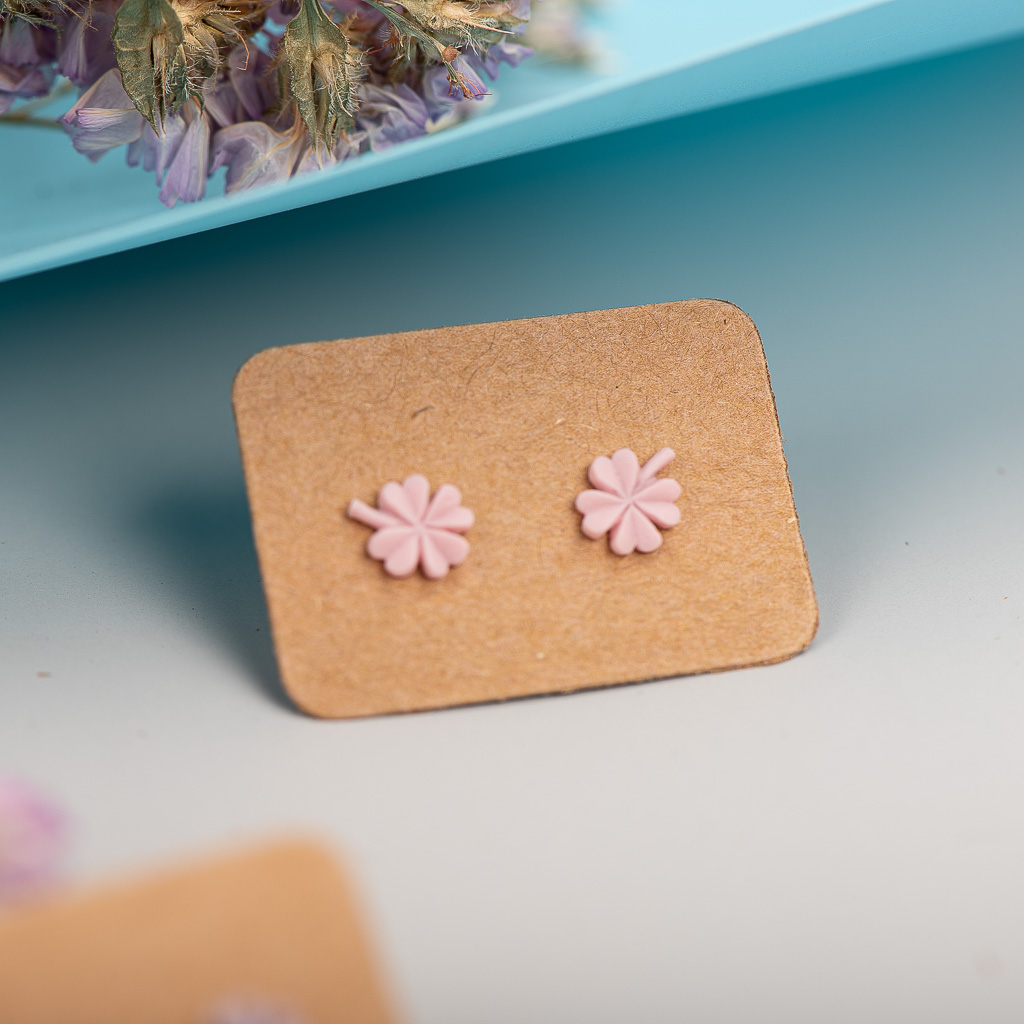 Bos Element Multicolor Kleine Klavertje Vier Keramische Oorbellen Prachtige Porseleinen Accessoires # LY217: Rhodium Plated