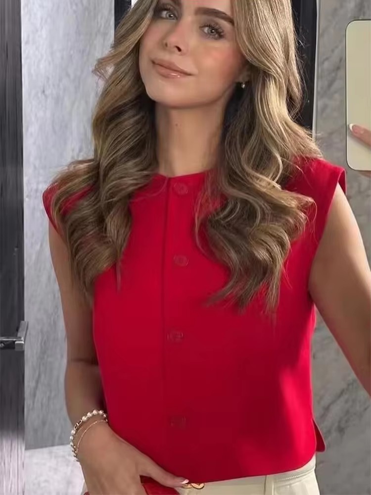 Chaleco Vintage sin mangas para mujer, chalecos holgados a la , abrigo sin mangas para mujer, prendas de vestir exteriores informales para mujer, ropa de calle básica, Tops