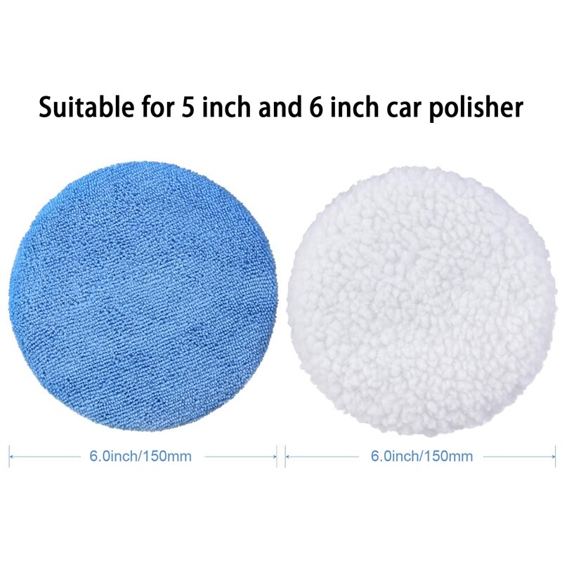 5 To 6 Inches Microfiber Polishing Pad for Car Polisher Bonnet 18 Packs
