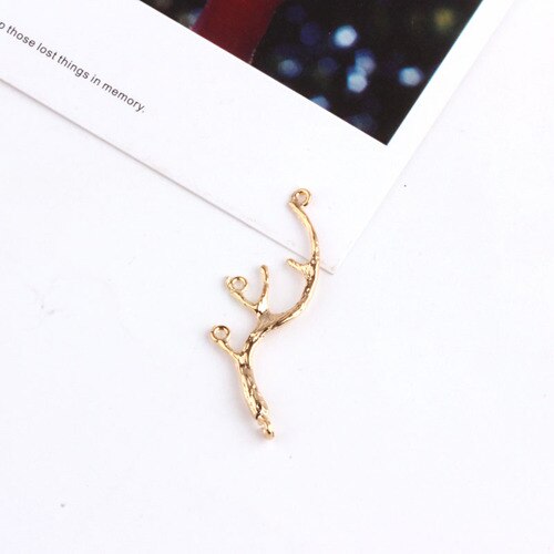 Zuiver Koper Plated 18K Echt Goud Kleur Gewei Bladeren Sieraden Materialen Diy Oorbellen Accessoires Armband Ketting Hangers: 4