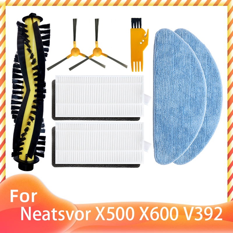 For Neatsvor X520 X500 Tesvor X500 Pro T8 M1 Ikhos Create NetBot S15 S14 Hepa Filter Mop Cloth Main Side Brush: Light Grey