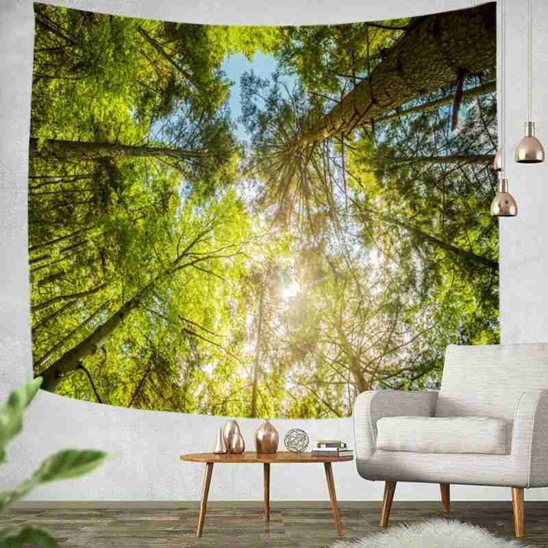 Foresta Pianta Paesaggio Arazzo Paesaggio Naturale Arazzo Mandala Coperte E plaid Parete hippy Indiano Della Boemia sospeso arredamento Copriletto C4T0