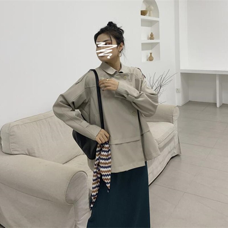 Alien Kitty Spring Short Trench Coat Female Windbreaker Women Autumn Casual Trench Office Lady Coats Outwear