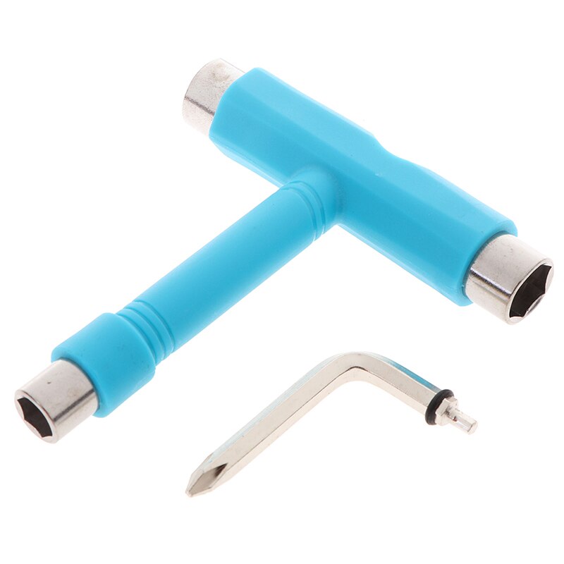 T-typ skateboard verktyg skruvmejsel socket skate t-tool spark scooter verktyg: Bl