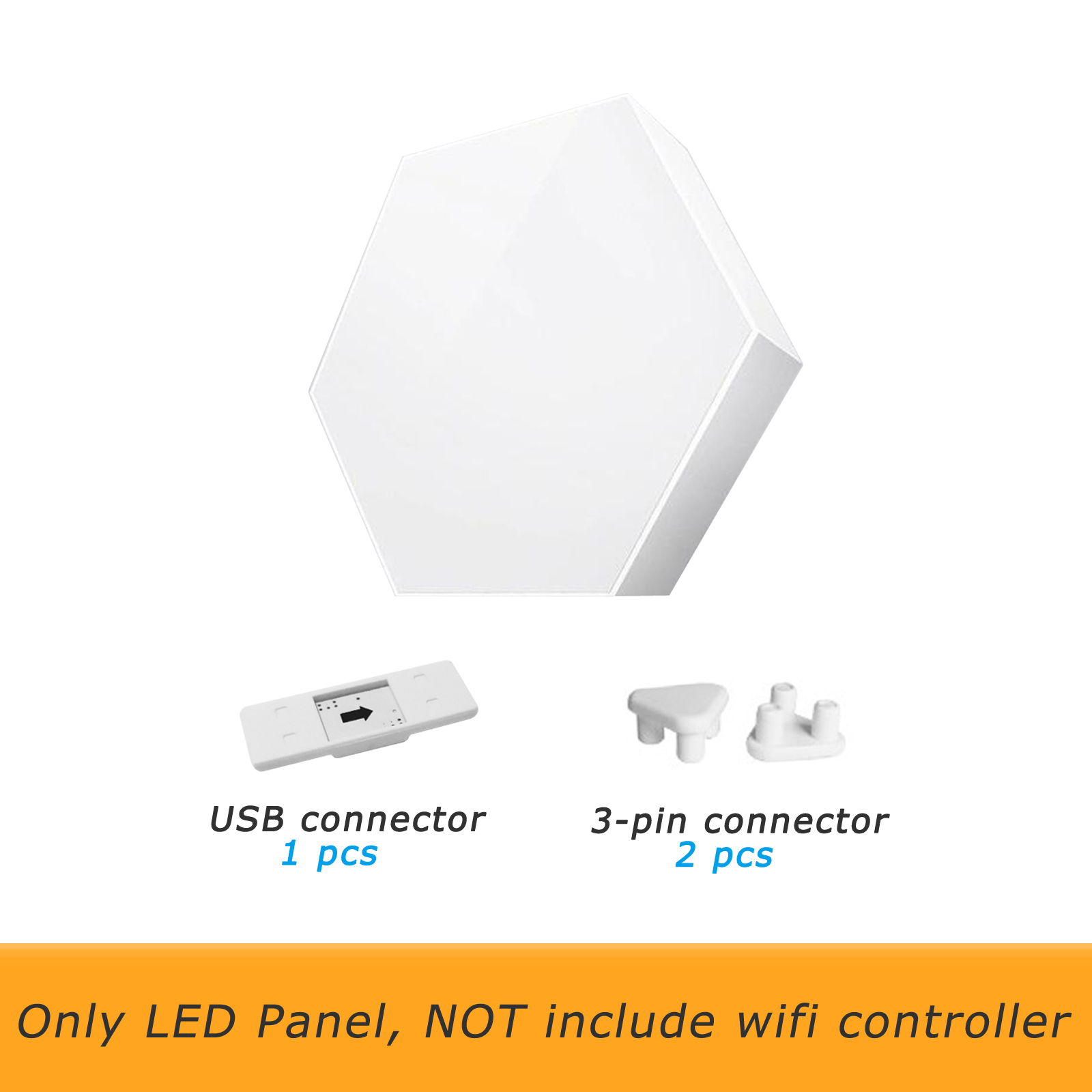 Single LED Panel Module for Tuya Wifi Hexagon Light Kit, Not included wifi controller: 2 pcs