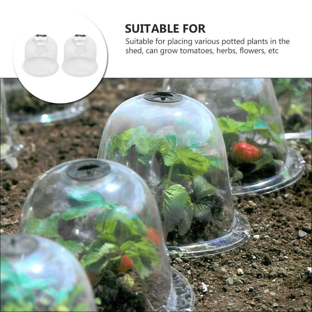 2 pièces jardin Cloche plastique protection plante cloches dôme isolation couverture plante abri Mini couverture pour jardin fleur cour plante