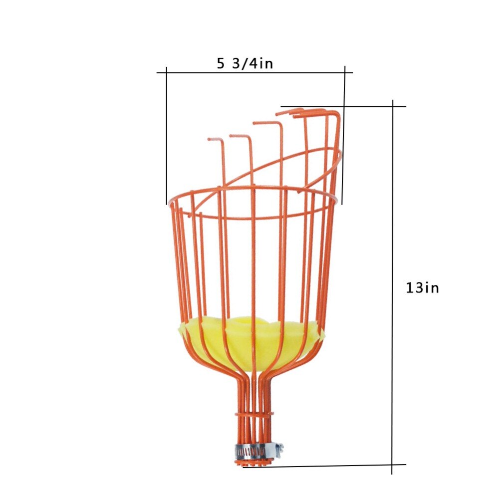 Fruit Picker Artifact Picker Picking Garden Tools Outdoor Aluminum Deep Basket With Foam Sheet Material A3 Steel Size 34*15CM