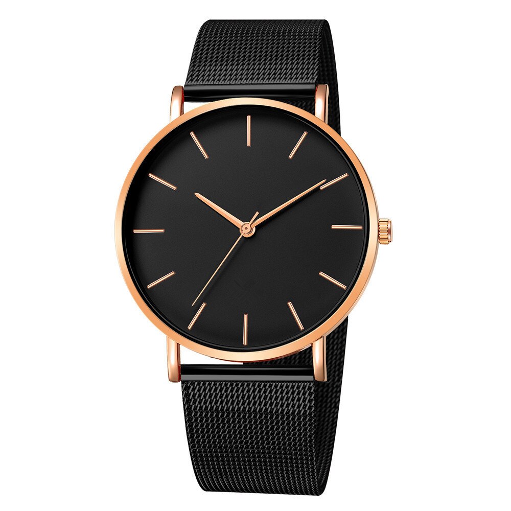 Herreur casual quartz ure simple metal time reloj quartz ur rustfrit stål mesh ur erkek kol saati masculino ur: V
