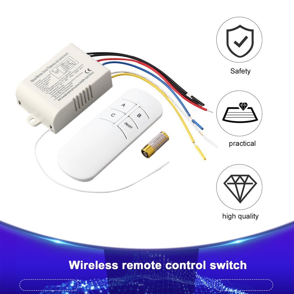 220V 3 Way ON/OFF Digital RF Remote Control Switch Wireless For Light Lamp Worldwide Store Brand