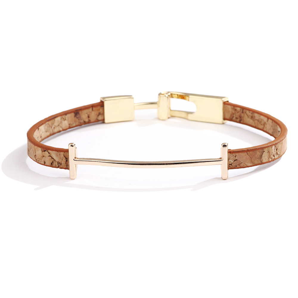 Offre spéciale à la bijoux dames Bracelet sauvage Simple en forme de H boucle en alliage Bracelet Bracelet: wood