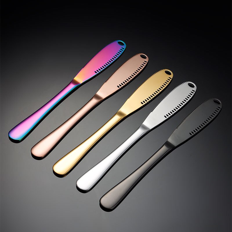 1pcs Stainless Steel Round hole Cheese knife Bread Marmalade spread Butter knife Dessert Jam cheese tools Tableware