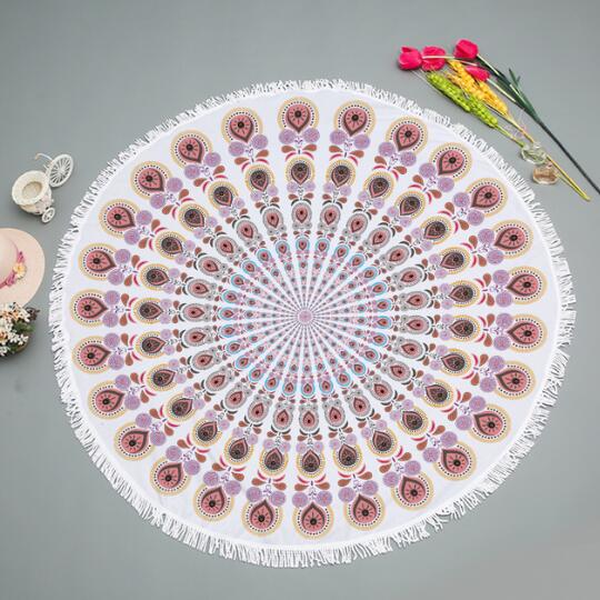 Paisley Strand Deken Boho Bohemian Ronde Mandala Zand Proof Grote Microfiber Strand Deken Handdoek Indiase Toalha De Praia Redonda: 5