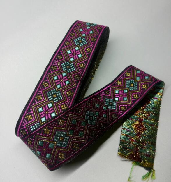 Ruban Jacquard tissé, 33mm de large, 7 yards, sangle pour chien, bricolage, plusieurs Styles: 14