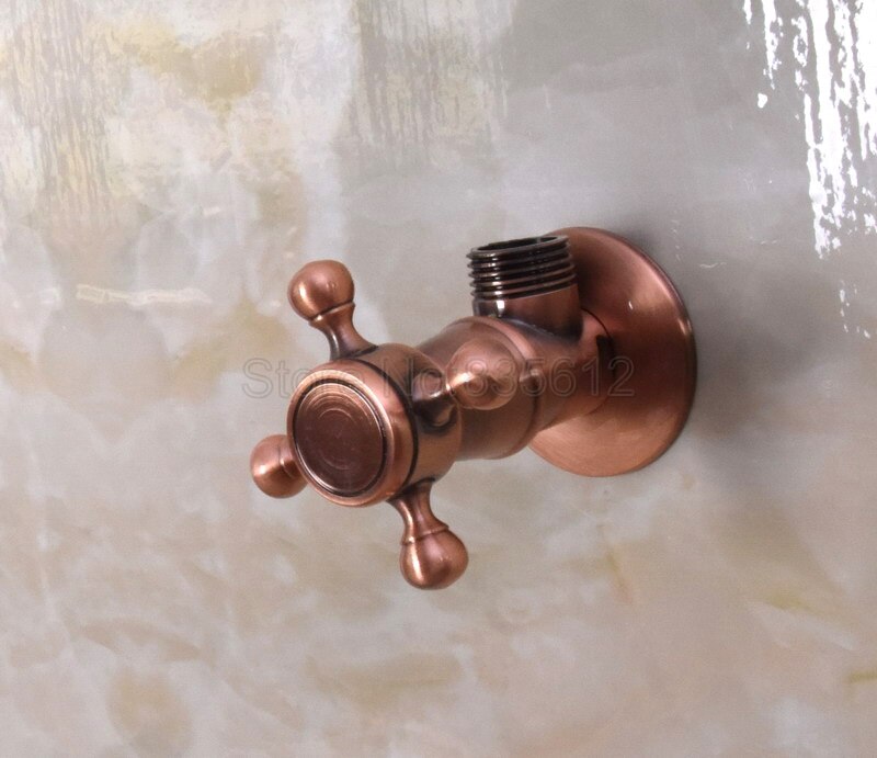 Antique Red Copper 1/2"malex 1/2" male Brass Bathroom Angle Stop Valve Filling Valves Bathroom tav012