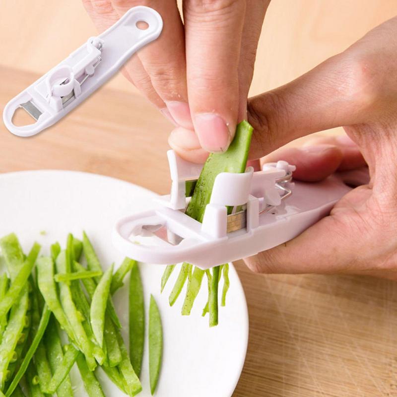 Cortador portátil de judías verdes, cortador de verduras y judías verdes, triturador de judías, removedor, pelador, corredor, cocina blanca