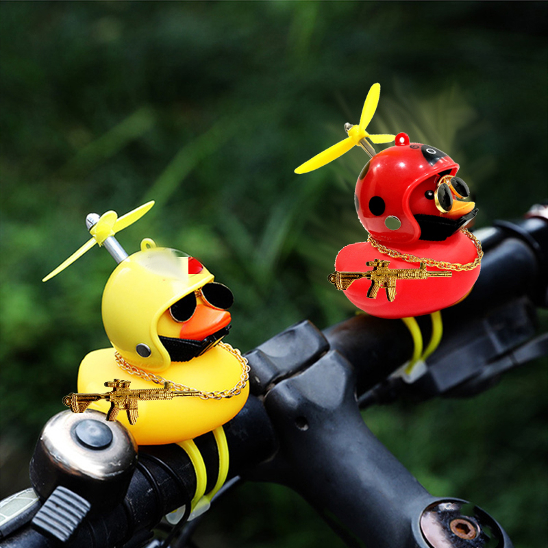 Eendenbel voor fiets,eend fiets bel | Rubber fiets eend hoorns - auto dashboard decoraties fiets accessoires, eend fietsbel met licht en held