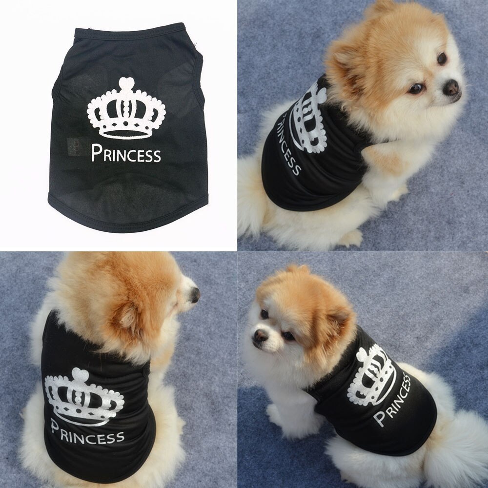 Pet Hond Kat Leuke Prinses Polyester T-shirt Kleding Vest Zomer Jas Puppy Kostuums Honden T-shirt