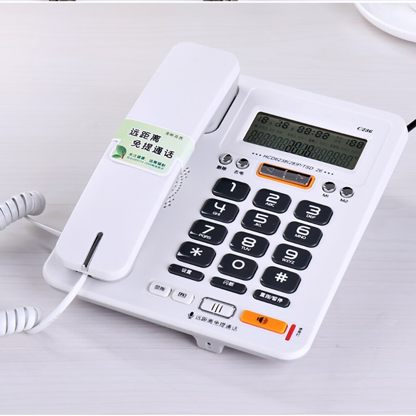 Téléphone fixe de bureau à gros boutons avec identification de l&#39;appelant, luminosité de l&#39;écran LCD réglable, appels mains libres pour l&#39;hôtel, le bureau
