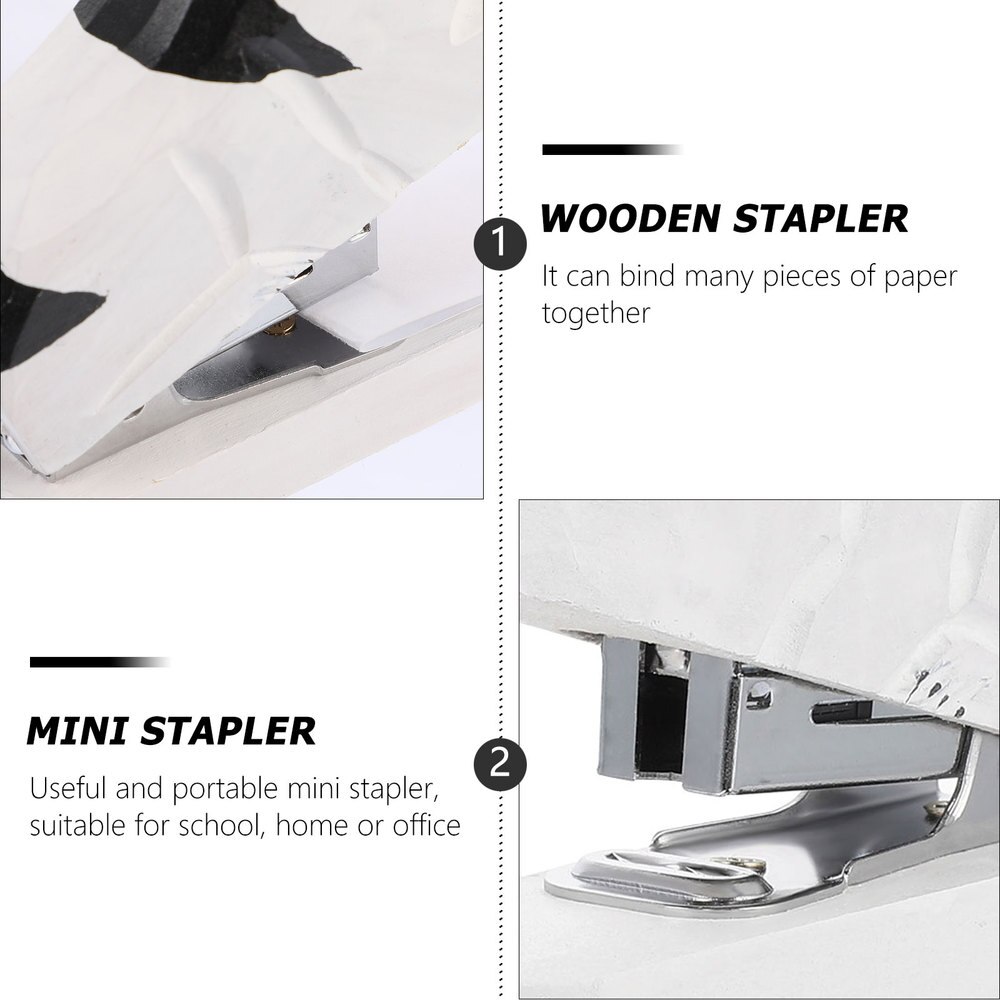 Mini Wooden Stapler Lovely Animal Shape Stapler Carved Stapler