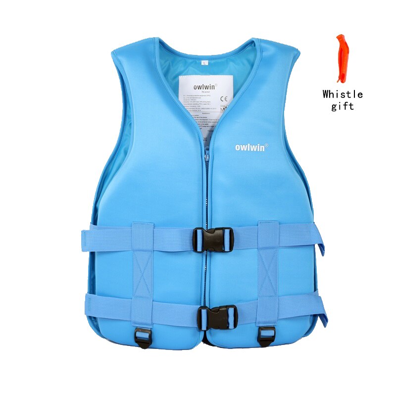 2022 Neoprene Life Jacket for children and adult Outdoor rafting swimming snorkeling wear fishing Kayaking Boatin suit: Blue / L(50-70KG)