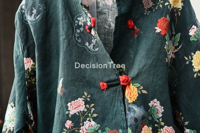 2022 woman traditional chinese clothing top retro flower print hanfu top women tops oriental tang suit chinese blouse
