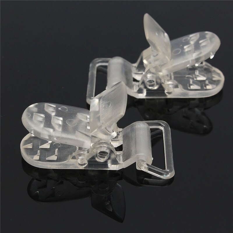 10 stks/set Transparant Clear T-Vormige Plastic Dummy Badge Clips Jarretelle Fopspeen Fopspeen Houders Office Bindtoebehoren Kit