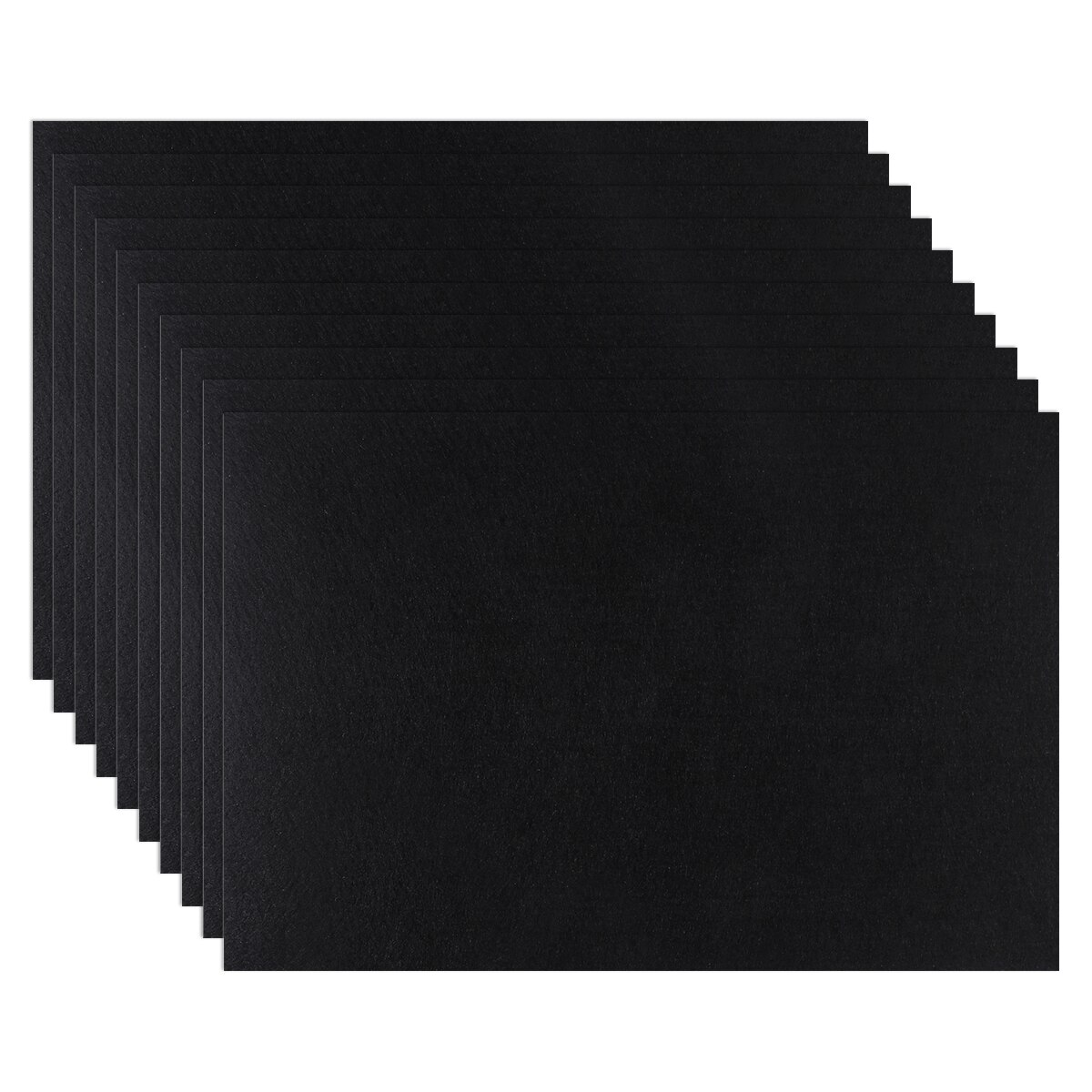 10pcs Blank Kraft Paper Self-Adhesive Felt Sheets Multi-Purpose for Art and Craft Making (Black)
