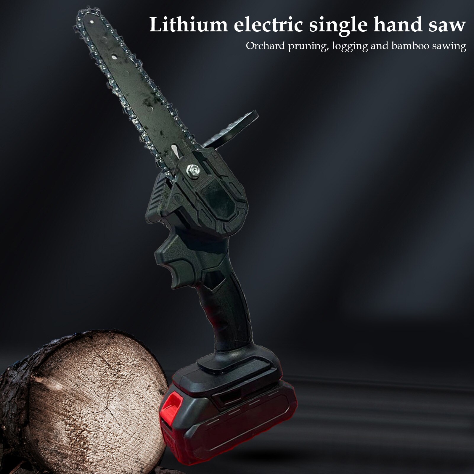 21V 6 Inch Rechargeable Electric Chain Saw Cordless Woodworking Wood Cutter With EU/US/AU/UK Plug Adapter 1/2 Batteries