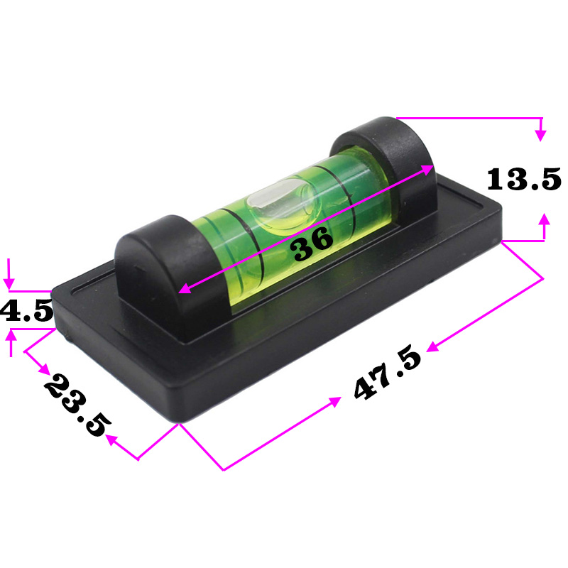 HACCURY Mini Bubble Level Protractor Small Spirit with Magnetic for TV Rack Photo Frame Goods Shelf: Red