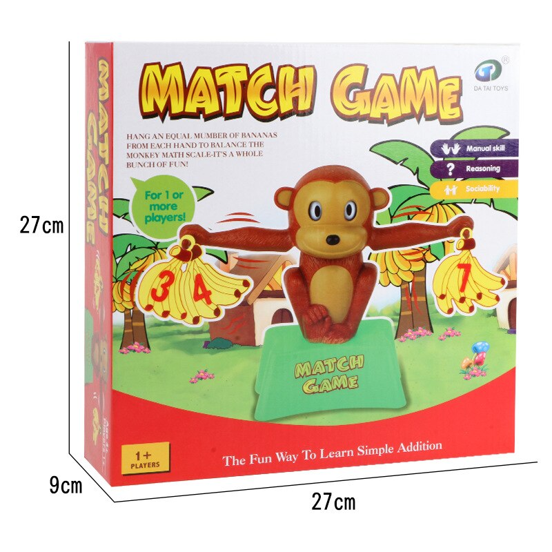 Montessori Matematica Partita Gioco Da Tavolo Giocattoli Scimmia Digital Balance Bilancia Del Giocattolo Del Bambino del Giocattolo di Apprendimento Animale Action Figure di Matematica Bilancia s giocattoli: Monkey B with box