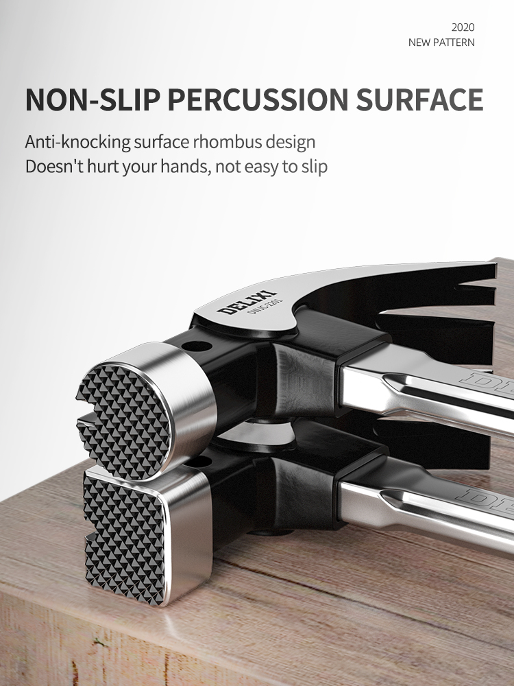 Hand Tool Magnetic Claw Hammer for Woodworking Automatic Nail Suction Hammer Multifunction Non-slip Shockproof Steel Hammer