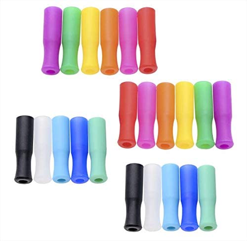 Uxcell 8pcs Silicone Straw Tips For 12mm Metal Straws - Soft, Reusable Covers, Pink