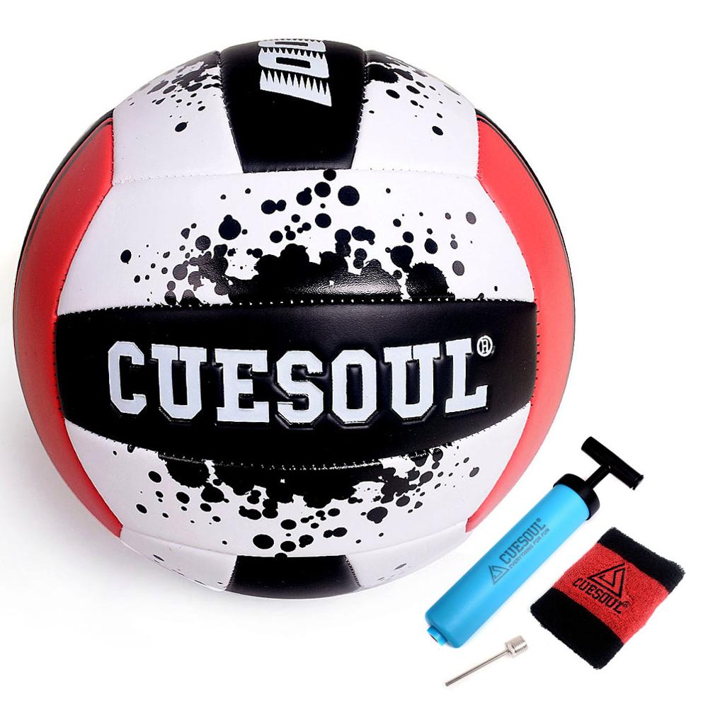 CUESOUL Red/Yellow Soft Play Volleyball, Standard #5 Sized Volleyball: Red