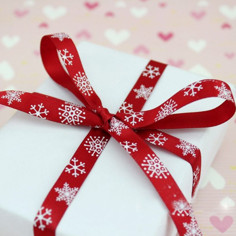 22m Weihnachten Satin- Band verrotten Grün Band mit Schneeflocke aufbringen für Weihnachten DIY Verpackung Blumen- Vermittlung SchnüSprosse Sewin