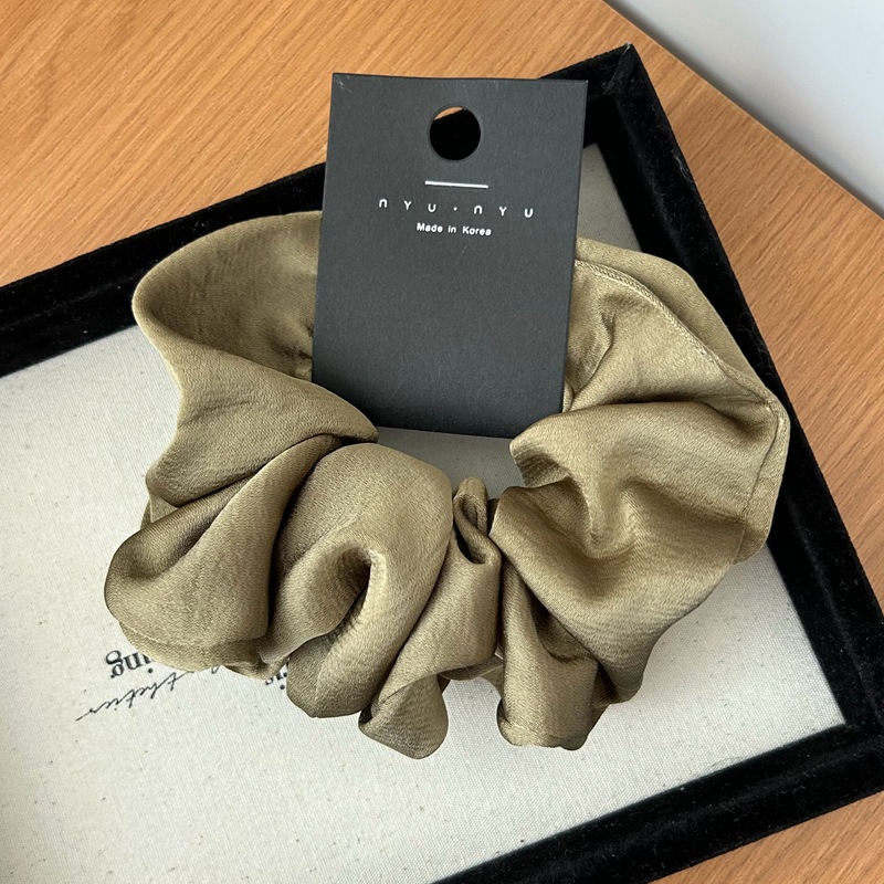 Coleteros de satén Retro de Corea para mujer, bandas de goma elásticas para el cabello grandes, lazos para el cabello de seda para niñas, diademas negras, accesorios para el cabello: Rojo