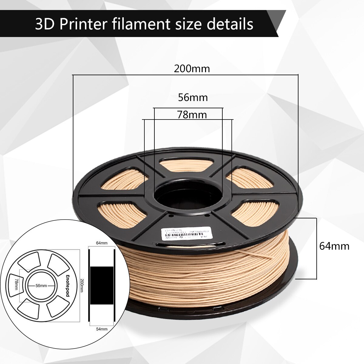 AW HOLZ PLA 1kg 1,75mm 3D Drucker Filament Textur Durchmesser Toleranz +/-0,02mm 100% Keine blasiert Umweltfreundliche 3D Druck Material