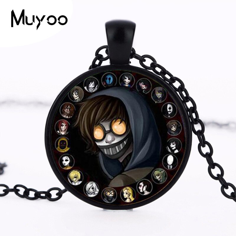 Accessory For Kids Creepypasta CREEPY PASTA TICCI TOBY Necklace Glass Bronze Pendant chain JEFF THE KILLER HZ1