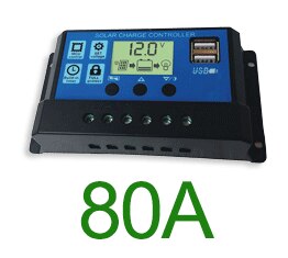 100A Pwm Adaptieve 12V/24V Solar Controller Batterij Laden En Ontladen Regulator 2 Usb Fotovoltaïsche Plaat Lamp controle Systeem: 80A