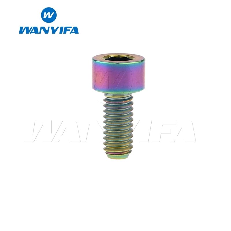 Wanyifa titan bolt  m5 x 10 12 16 18mm unbrakonøkkel stigma hode ti skrue til sykkelstamme setepinne: M5 x 12mm regnbue
