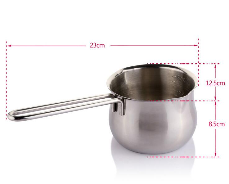 Non-stick Rvs Pan Melk Pot Huishouden Inductie Gesmolten Verwarming Koken Pot Warmer Pan Babyvoeding Tool Met handleZA378: Default Title