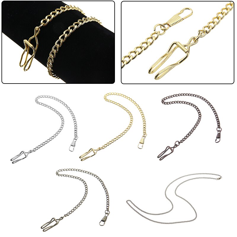 Alu lomme wacth kæde detaillegering lommeur holder halskæde kæde bronze / sølv vintage stil 5 farver til valg