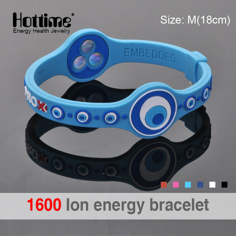 Hottime Eco Power Energy Hologram Bracelets Wristbands Keep Balance Ion Magnetic Therapy Silicone Bands: PROX 2 Sky Blue