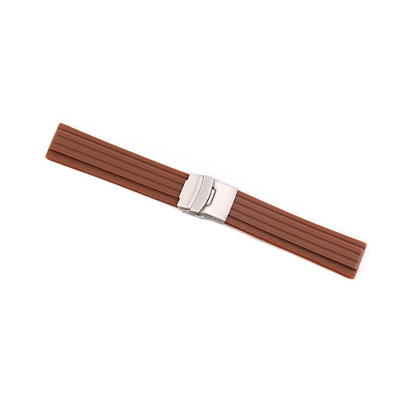 Uthai Z21 18Mm 20Mm 22Mm 24Mm Horlogebanden Siliconen Band Soft Rubber Band Waterdichte Sport Band Band patroon: Bruin / 22 Mm