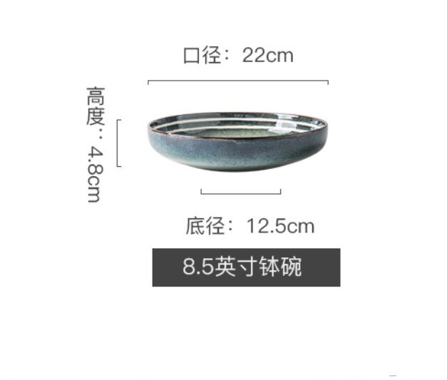 Hogar Japonés placa de cerámica cubiertos fruta original ensalada personalidad tazón plato hondo sopa para la cocina cuencos: 8.5 inches
